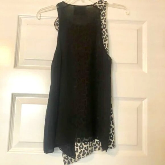 3.1 PHILLIP LIM 100% Silk Leopard Print Asymmetric Tunic Top Sleeveless 2 - Picture 4 of 5
